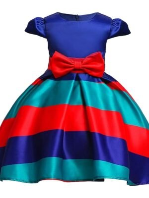 Flower Girl Dress Stripes Bow Wedding Bridesmaid Birthday Pageant 3-4 Years | Dresses | Maternity | Women's Clothing