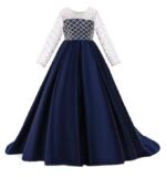 Blue Net Wedding Maxi Dress for Women