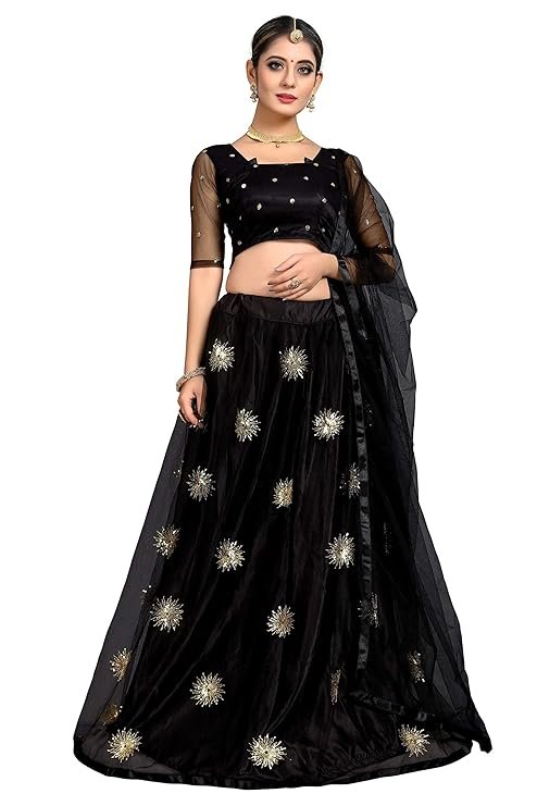 Black Elegant and Stylish Lehenga Choli for Women - Leela