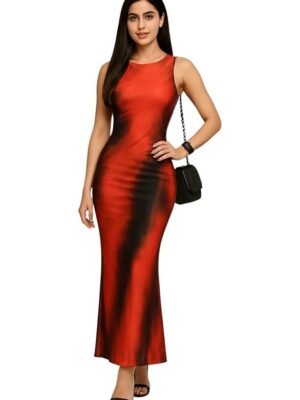 Womens Red Bodycon Maxi Dress