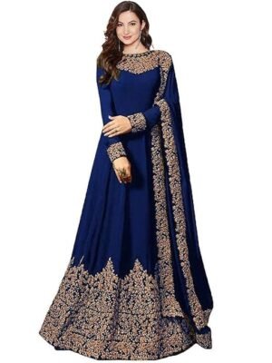 Women's Codding Long Anarkali Dress Material Gown With Duppta(Free Size)