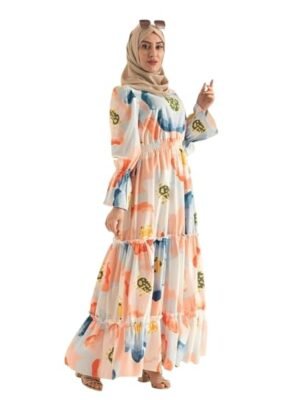 Abaya Nida Fabric Full Sleeve Dress for Women's and Girl's - Round Neck