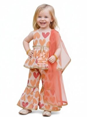 Trendy Girls Stylish Kurti and Sharara with Dupatta | Traditional Festive & Party Clothing Set