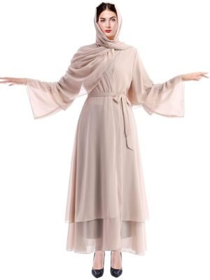Abayas for Women Muslim Dubai Dress Solid Loose Fit Long Cardigan Islamic Kaftan Robe Open Front Maxi Length