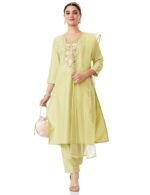 Women's Embroidered Kurta Pant Set with Dupatta