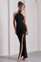 Women's Black Sleeveless Backless Maxi Dress | Soft Lycra | Bodycon Fit