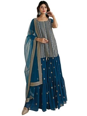 Georgette Embroidered Kurta Set for Women