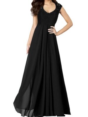 Women's Black Deep V Neck Vintage Party Wedding Bridesmaid Formal Cocktail Dress