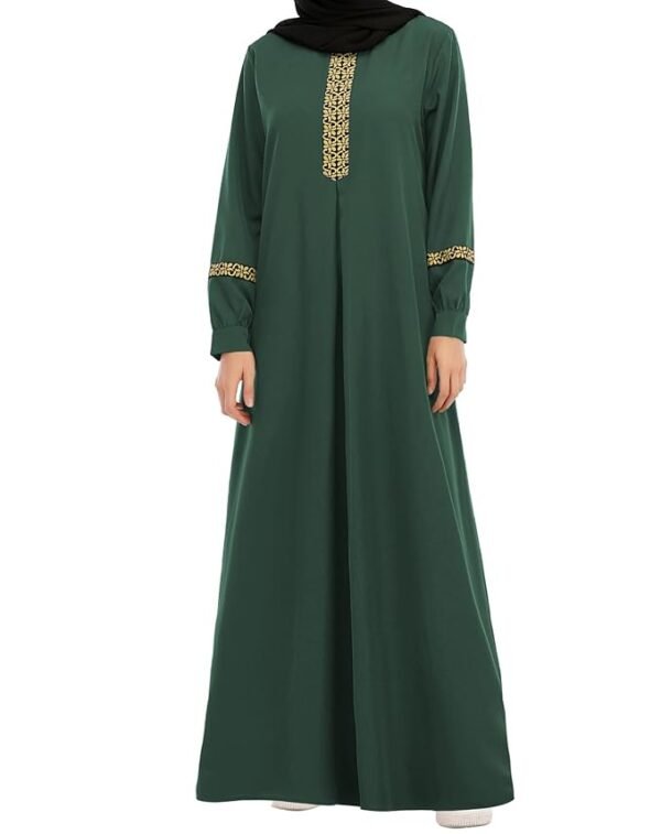 Long Sleeve Abaya for Girls Muslim Islamic Dresses Kids Printed Maxi Prayer Clothes Robe