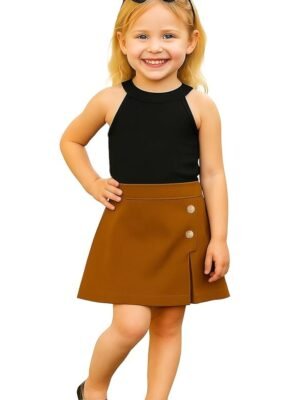 Girls Stylish Two Piece Outfit Set with Sleeveless Tank Top and Short | Casual Summer Clothing