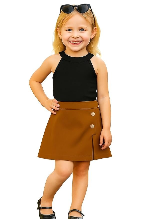 Girls Stylish Two Piece Outfit Set with Sleeveless Tank Top and Short | Casual Summer Clothing