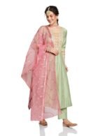 Women's Embroidered Anarkali Kurta Set with Organza Dupatta