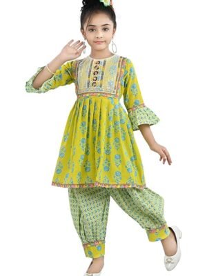 Girls Ethnic Wear Kurti and Dhoti Pant Set