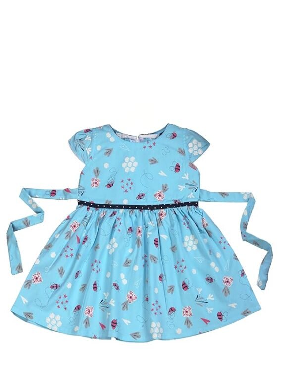 Girls Pure Cotton Soft Frock with Astar, Printed Multicolor for Girl Child(Blue)