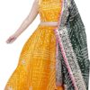 PAHNAVA Bandhani Print Stitched Kota Doria Gota Patti Work Traditional Ethnic Lehenga Choli with Dup
