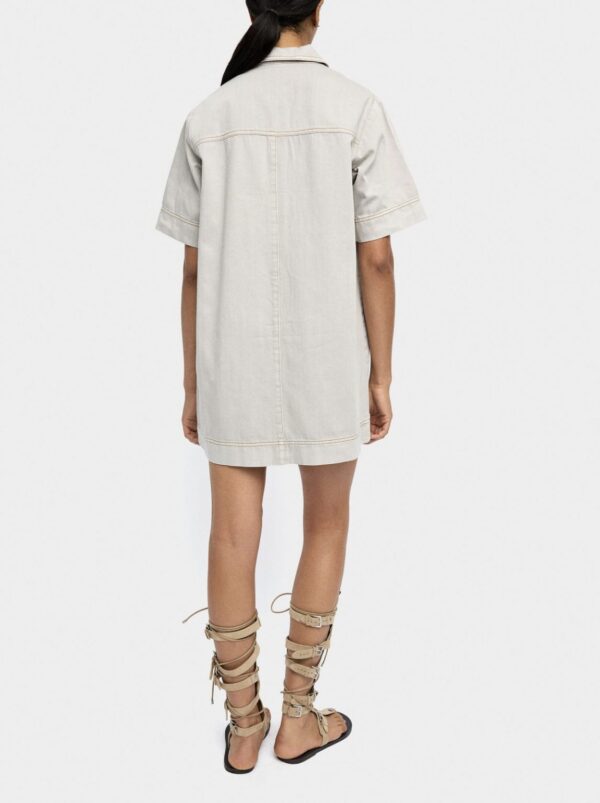 Denim Midi Dress – 100% Cotton – Grey