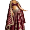 TRENDMALLS Women Art Silk Semi Stitched Embroidery With Golden Sequin Work Lehenga Choli With Dupatt