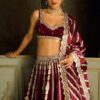 TRENDMALLS Women Art Silk Semi Stitched Embroidery With Golden Sequin Work Lehenga Choli With Dupatt