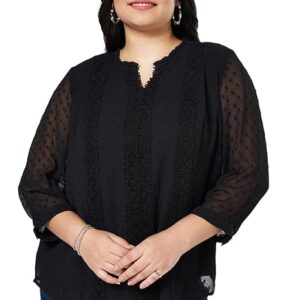 Honey Curvytude by Pantaloons Women's Dobby Regular Fit Top