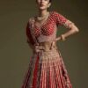 TRENDMALLS Women's Satin Embroidery Sequence Work Lehenga Choli Set with Dupatta For Women SemiS