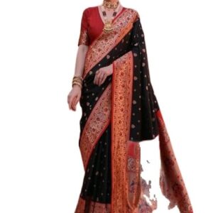 Women Design Zari Silk Paithani Saree | Traditional Indian Saree