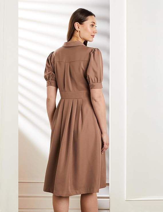 Symbol Premium Women's 'Desk-to-Dinner' Fit & Flare Wrap Dress (Midi Length | Stylis