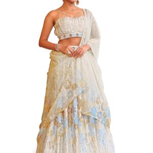 Women's Printed Semi-Stitched Lehenga choli (Inaya)