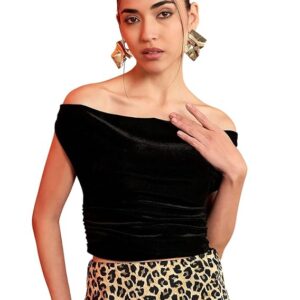 Lite Velvet Cotton Stretchable Draped Crop Top