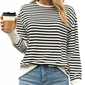 Women Striped T-Shirt || T-Shirt for Women || Full Sleeve T Shirt