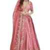Women's Satin Embroidery Sequence Work Lehenga Choli Set with Dupatta For Women SemiStitch | Sty