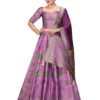 PURVAJA Women's Kanjiwaram Semi-Stitched Lehenga choli