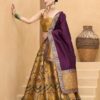 PURVAJA Women's Kanjiwaram Semi-Stitched Lehenga choli