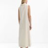100% Linen Midi Dress – Beige