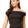 Lite Cotton Stretchable Draped Crop Top