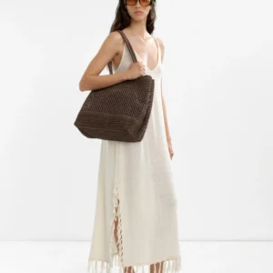 Contrasting Stripe Drawstring Maxi Dress