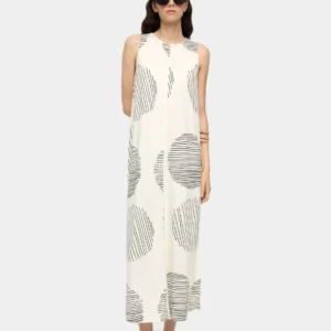 Printed Sleeveless Side-Slit Maxi Dress