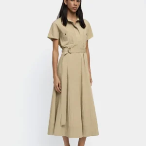Lyocell Pocket-Slit Maxi Dress – Khaki