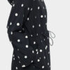 Polka-Dot Water-Repellent Parka – Black