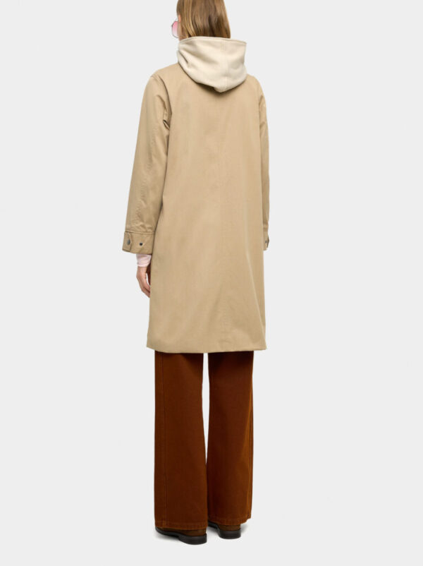 Cotton Parka with Removable Hood – Beige