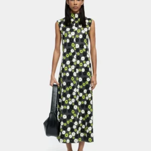Lapel Shirt Midi Dress with Pockets