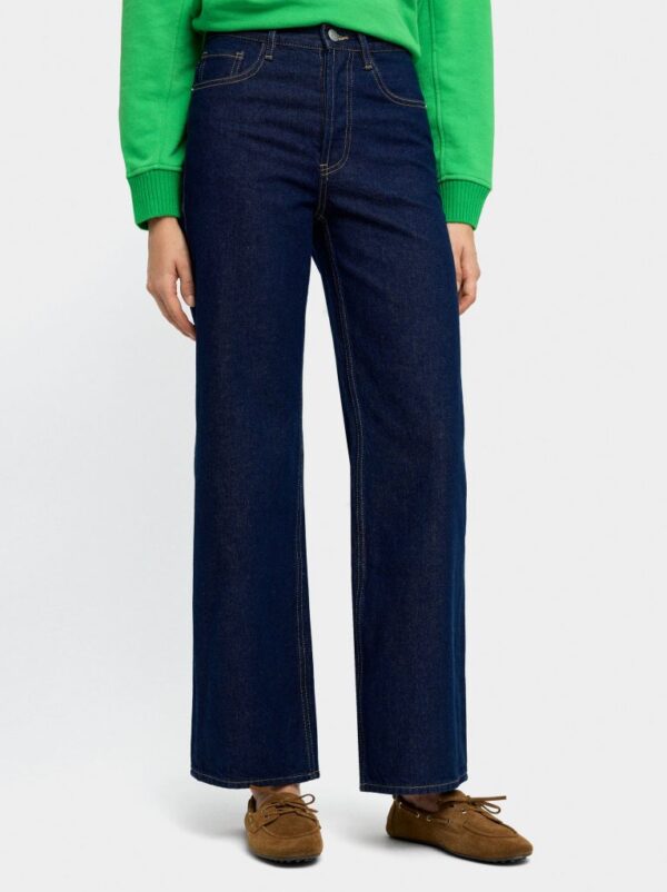 Blue Straight Denim Trousers