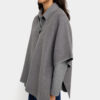 Contrasting Seam Knit Poncho – Dark Blue