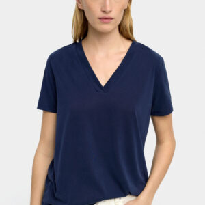 Soft Modal V-Neck T-Shirt – Navy