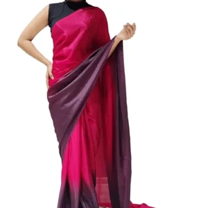 Women's Woven Synthetic Saree With Blouse Piece