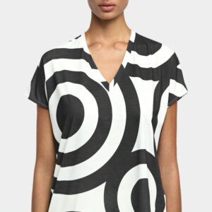 Geometric Print V-Neck T-Shirt