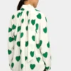 Crinkled Heart-Print Blouse – Multi