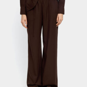 Fluid Trousers with Adjustable Cord – Brown