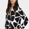 Crinkled Floral Print Shirt – Black/White