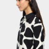 Crinkled Floral Print Shirt – Black/White
