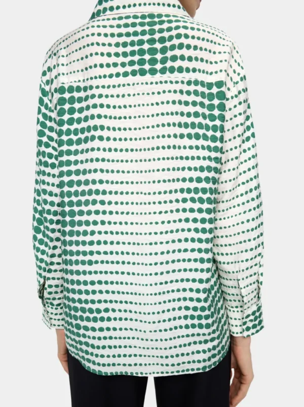 Crinkled Printed Shirt – Green